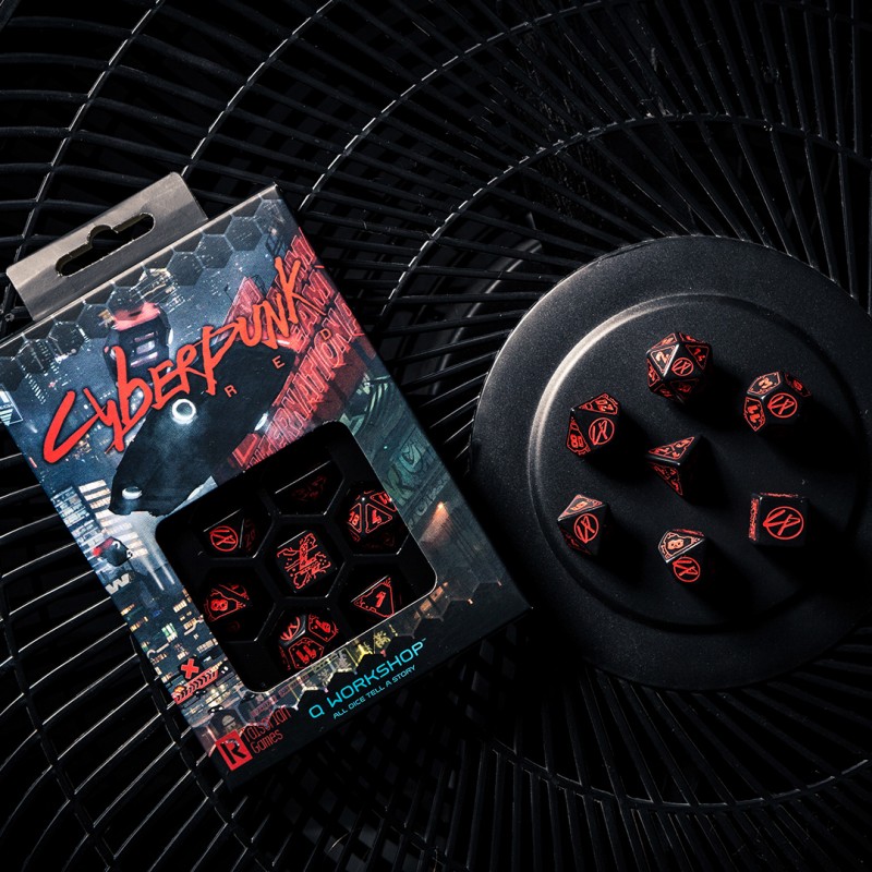 Cyberpunk Red Dice Set - Blood over Chrome - Image 3