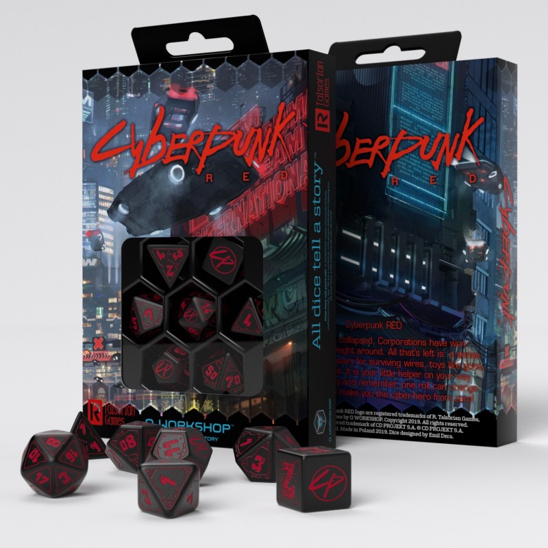 Cyberpunk Red Dice Set - Blood over Chrome - Image 2