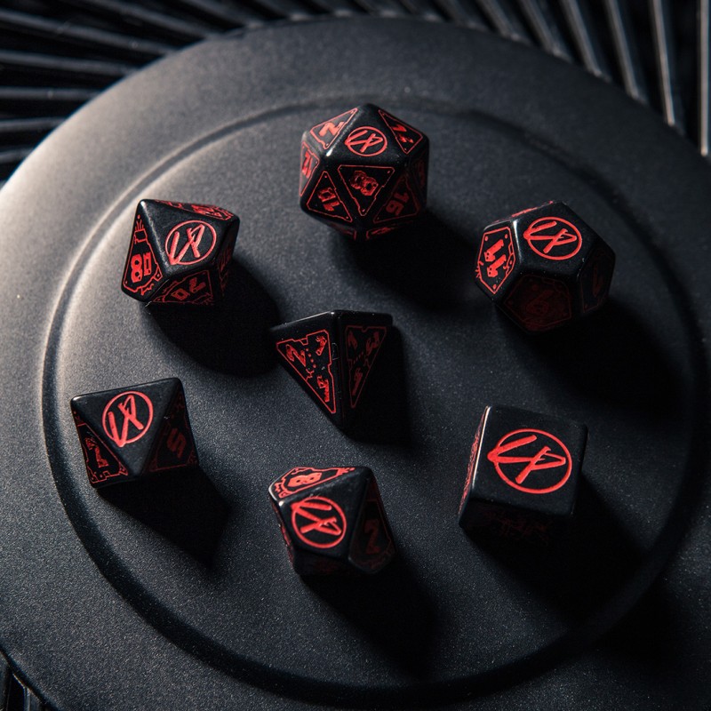 Cyberpunk Red Dice Set - Blood over Chrome - Image 4